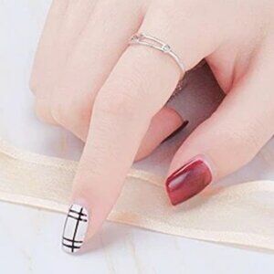 Women's Ring Silver Safety Pin without CZ Adjustable